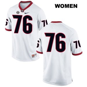Women's Georgia Bulldogs NCAA #76 Carson Hall Nike Stitched White Authentic No Name College Football Jersey SMV6054IH